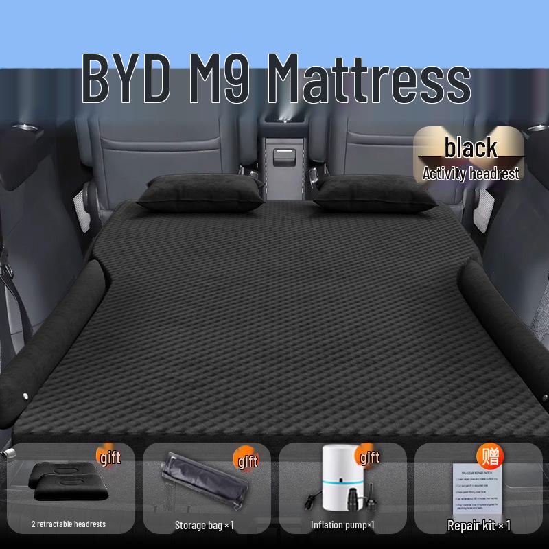BYD M9 Car Trunk Inflatable Bed: Rear Seat Sleeping Pad and Air Cushion.