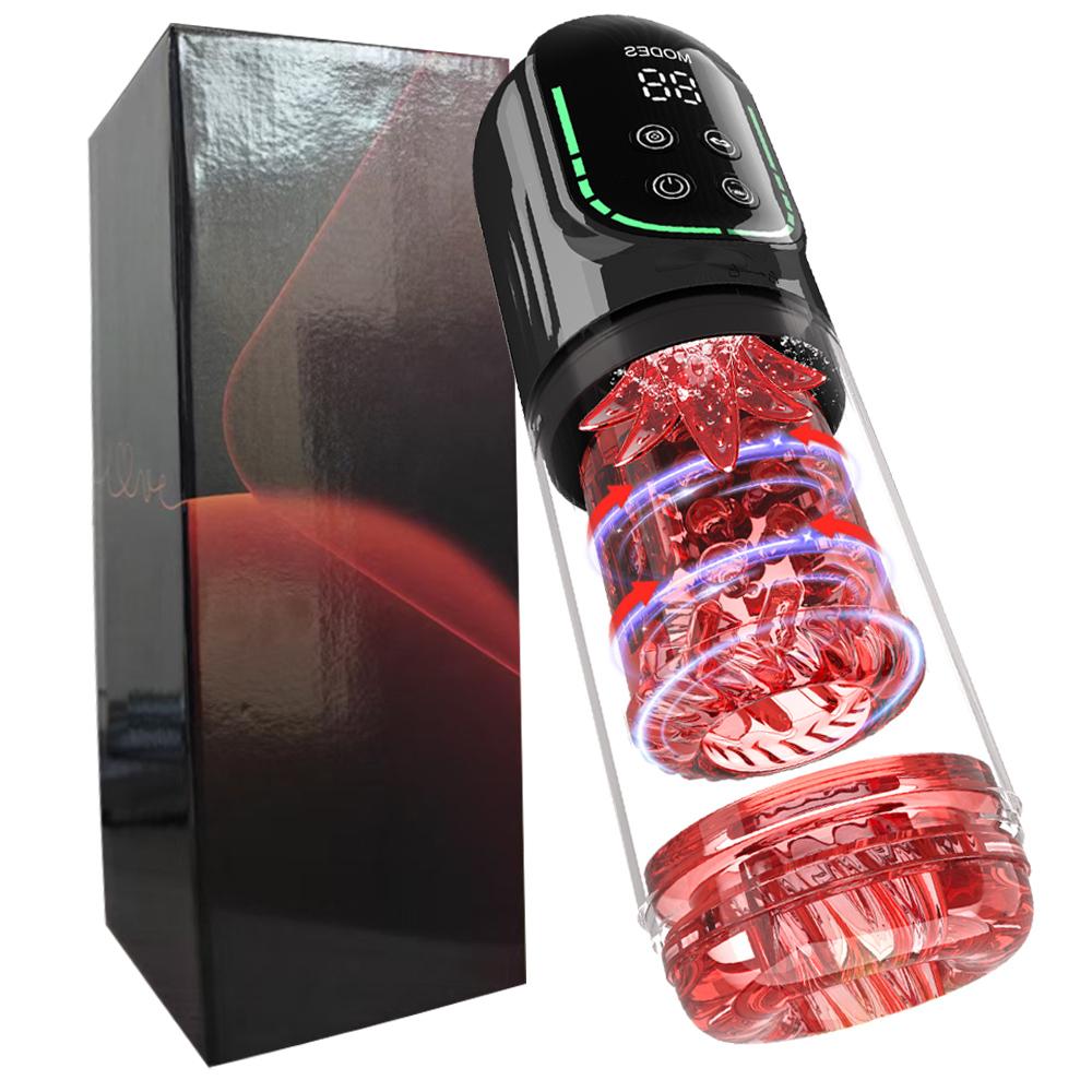 Male Automatic Masturbator Cup Penis Pump 7 Thrusting Rotating Vibrating Sucking Licking Modes Pussy Blowjob Sex Toys For Men
