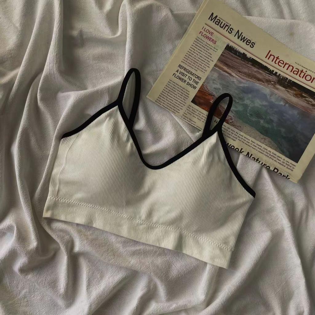 Women's Student Fixed Buckle-Free Bustier Anti-Drooping Push-Up Cami for Inner and Outer Wear