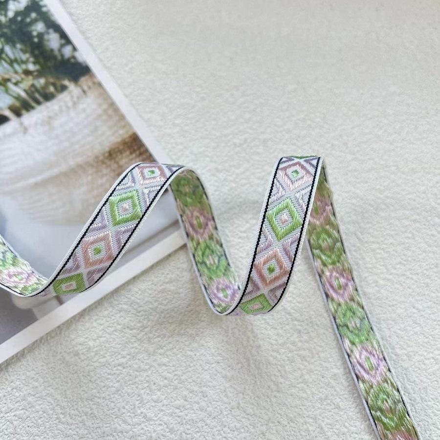 Ethnic Geometric Jacquard Webbing Accessory AH-2855, 1.4 CM Width.