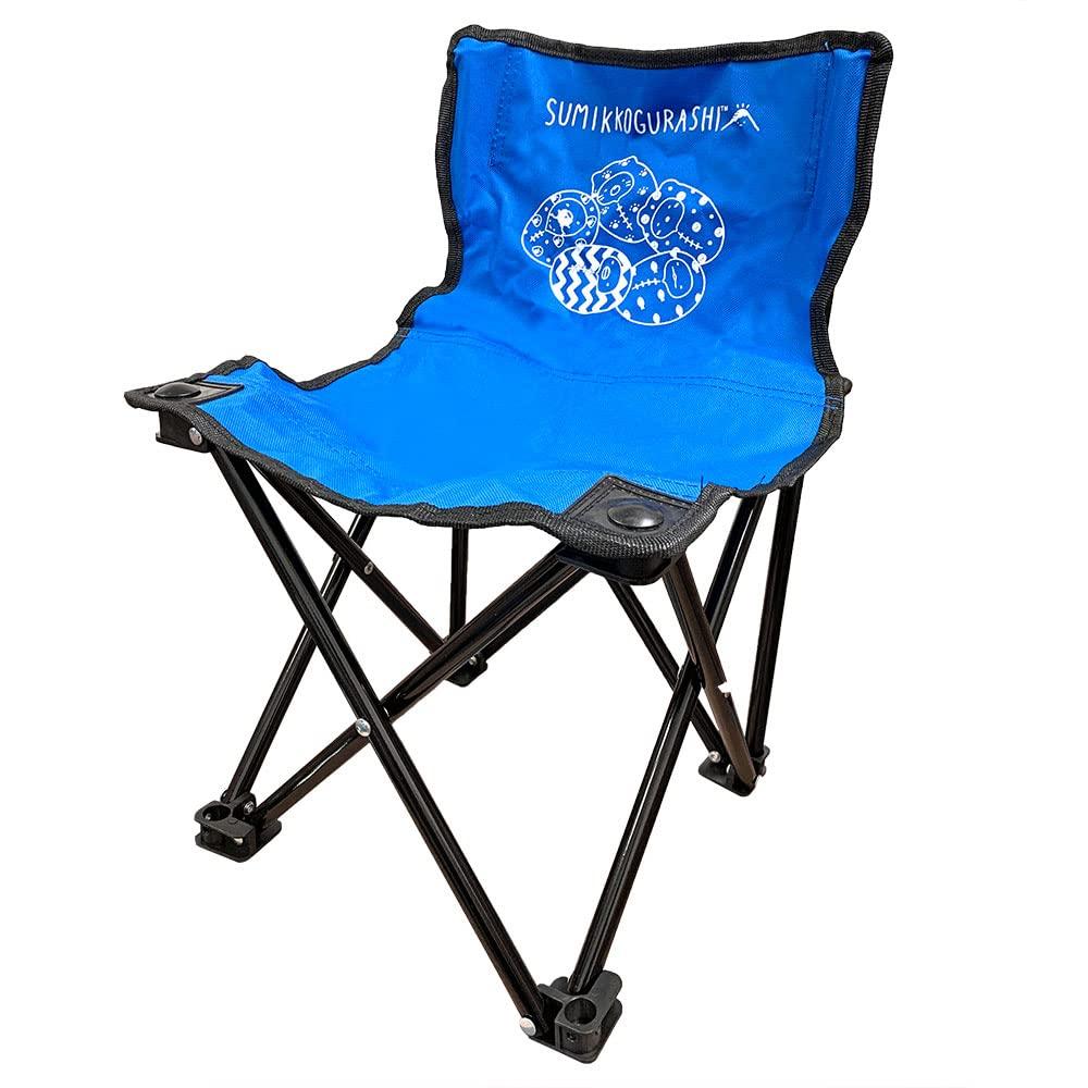 Sumikko Gurashi Sumikko Camp Folding Chair with Storage Bag 31cm Load Capacity 80kg Compact Storage Fishing Camping Approx. (Blue)