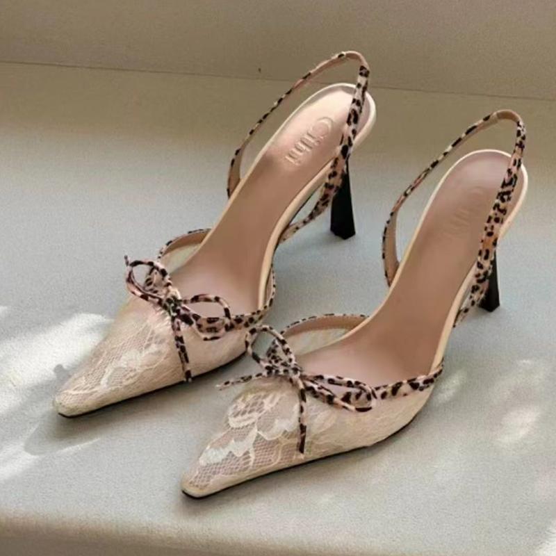 Fashion Designer Bow Women High Heels Shoes Lace Elegant Heeled Sandals Woman Shoes Summer 2025 Pumps Fashion Sexy Sandalias De Mujer