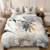 3pcs Champagne Bedding Set Huamei Design Cozy Duvet Cover Set King Queen Twin Single Size Birthday Gift Girl Adult Bedroom Decor