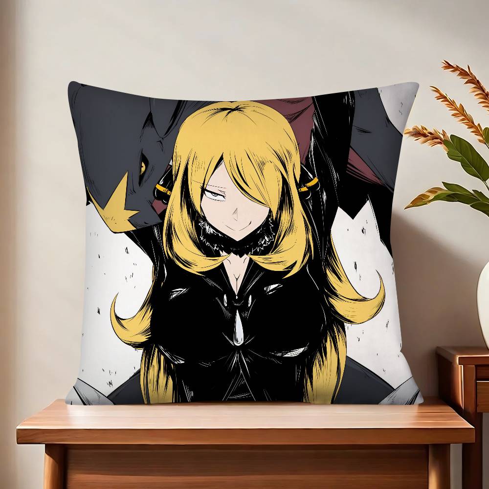 

Синтия Анимация Наволочка Модная Квадратная Наволочка Спальня Диван Комната Ins Декор Отдых P-Покемон Наволочка для Подушки 16x16Inch