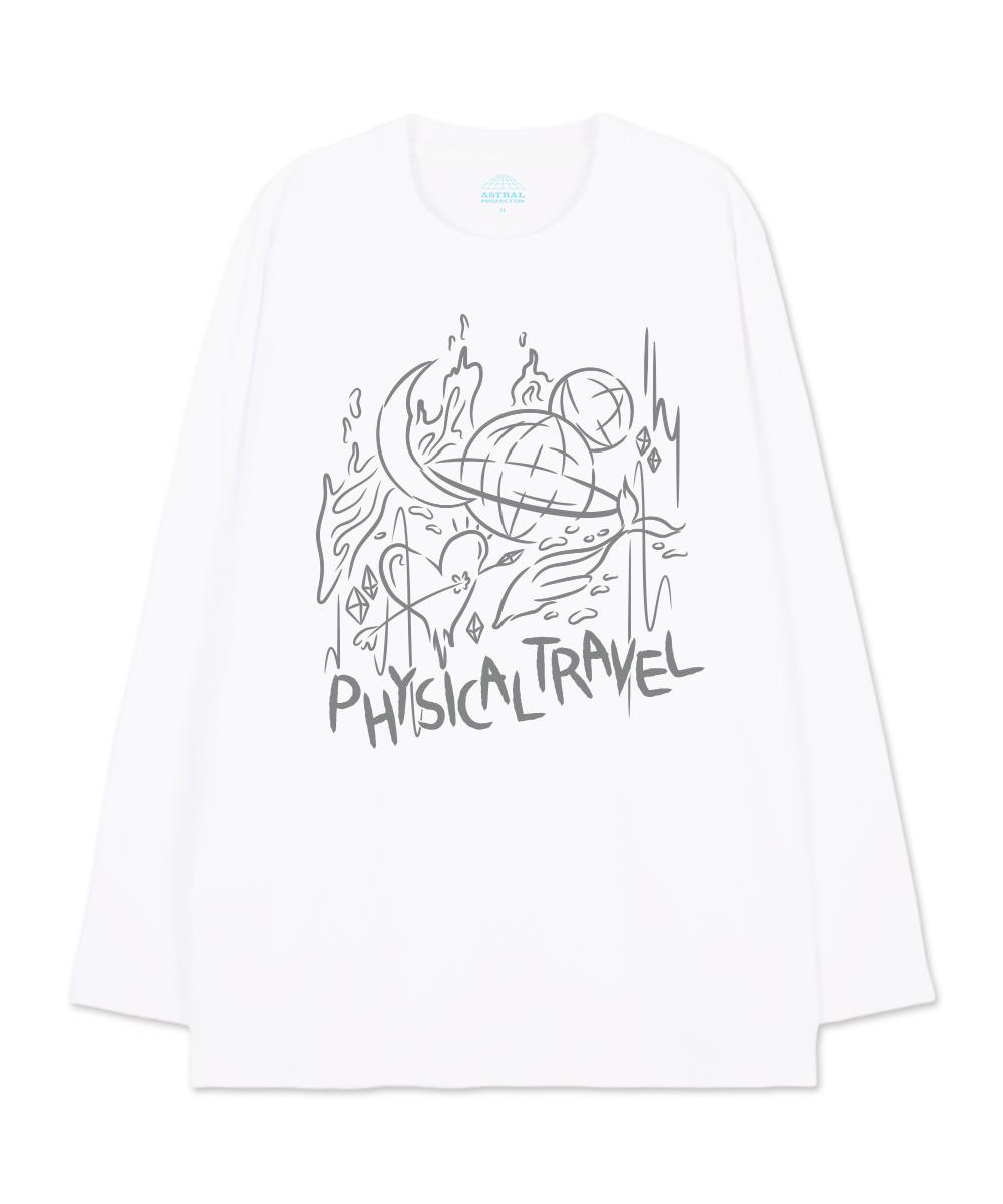 Astral Projection Physical Travel Oversized Long Sleeve T-Shirt_White Xl