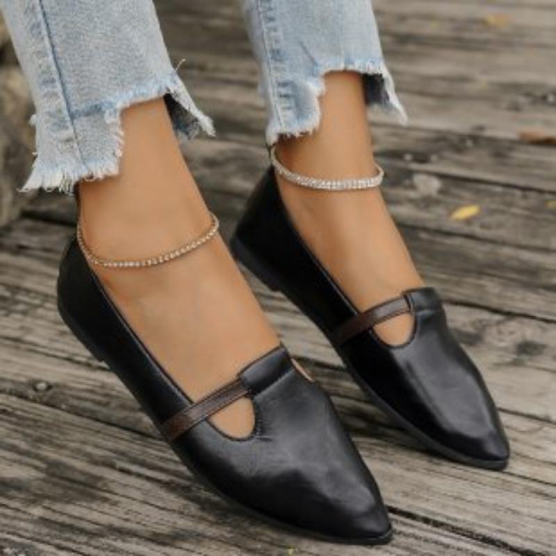 New spring and autumn pointed head low heel flat bottom soft surface soft sole casual versatile comfortable single shoes women