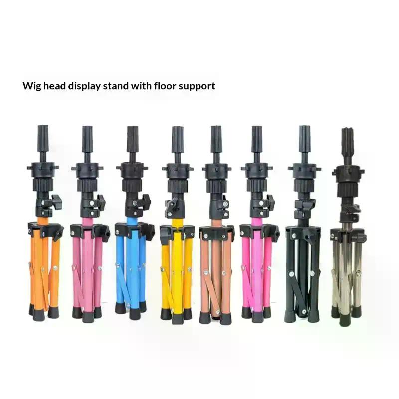 1Pcs Metal Wig Mannequin Head Tripod Stand Wig Stand Tripod For Hairdressing Training Head Adjustable Wig Tripod Stand