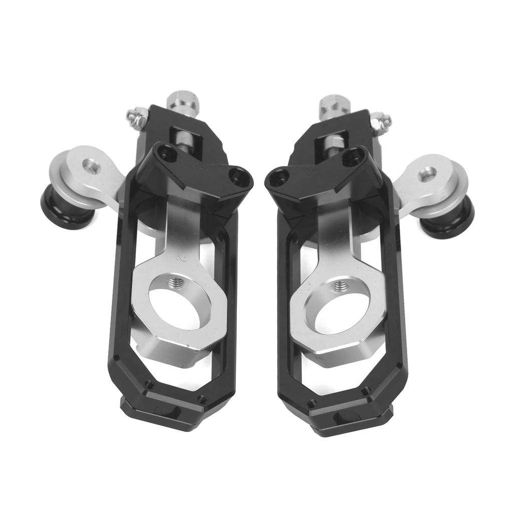 Motorcycle Chain Tensioner Adjuster with Swingarm Spools for YAMAHA R1 YZF-R1 2007-2014 Black&Silver