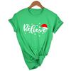 Believe Christmas Women Fashion Clothing Streetwear Faith T Shirt Harajuku Camisetas Mujer Female Short Sleeve