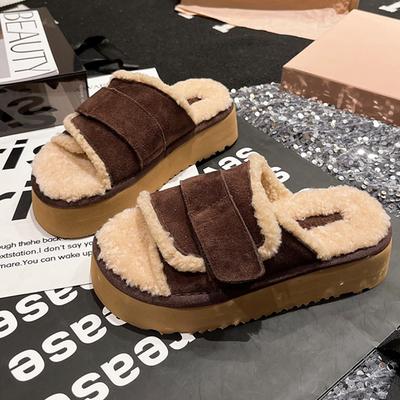 Fashion Platform Women Cooton Slippers Flats Fur Winter Cozy Shoes Fashion Dress Woman Boots 2025 Casual Short Plush Zapatos De Mujer