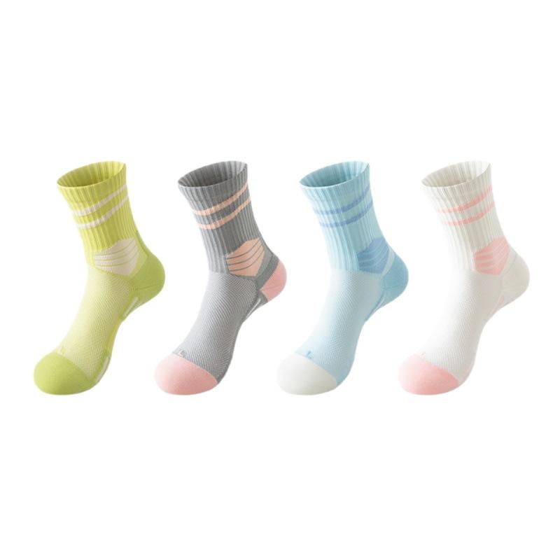 Badminton Socks, Women's Tennis Socks, Running Sports Socks, Ladies' Style, Towel Bottom, Anti-slip Mid-calf Socks