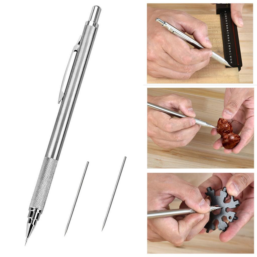 Automatic Center Punch Steel Spring Loaded Center Hole Punch Adjustable Spring Impact Force Center Marker Tool for Wood