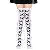 Oberschenkelhohe Socke Damenstrümpfe Knochen Damen Halloween Schwarz Weiß Rosa Gestreift Lang Über dem Knie Socke Lustig Cosplay Harajuku
