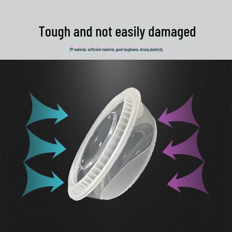 Green Health Disposable Round Food Containers with Lids, 2500ml, 90 Sets