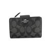 COACH Corner Zip PVC Wrist Bag Clutch Pochette Wallet Women's Charcoal Black C0082-SVDK6