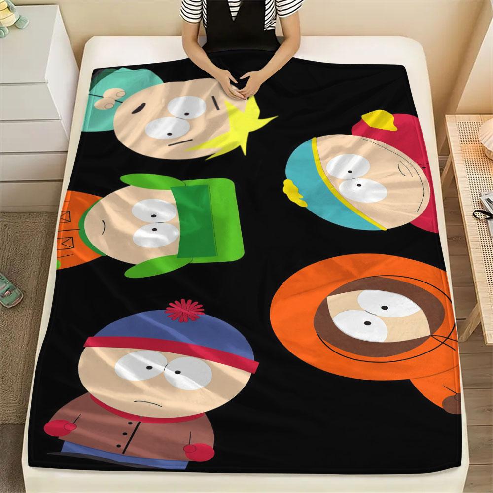 South Park Art Printed Flannel Blanket, soft throw for bedroom sofa, washable, fan merchandise, great gift.