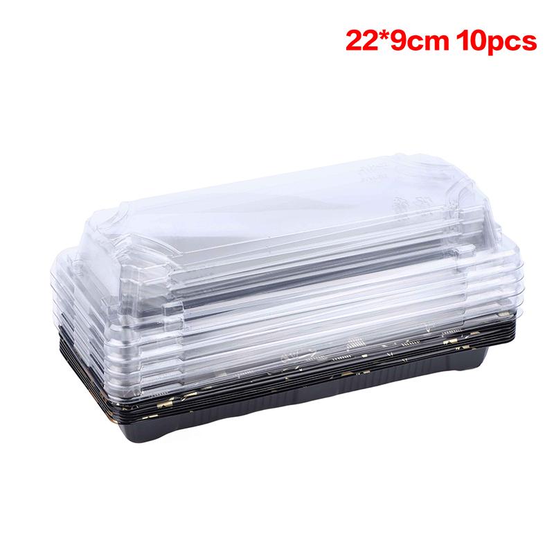 10 szt. pogrubionych pudełek na sushi z pokrywkami, jednorazowe, ekologiczne pojemniki na żywność, pudełka na wynos, pojemniki na wynos