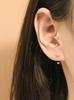 Minimalpiercing 14K Lovely Point Heart Curve Ring Piercing Earrings