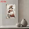 Vintage Snowman Floral Metal Sign 7.9x11.8in, 2D Tin Plaque, Durable Pre-Drilled Wall Decor for Garden/Office