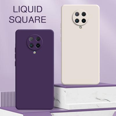 Quadratische Flüssigsilikonhülle für Xiaomi POCO F2 Pro Kameraschutz Weiche Handy-Rückseite F2Pro Stoßfeste Panzerung