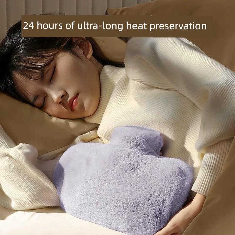 High-End Hand Warmer Hot Water Bottle, Refillable, Thickened, Suitable for Use in Bed, for Warming Feet, Relieving Menstrual Pain, and Hot Compresses