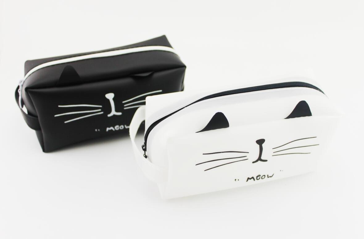 

Naissant Милый черно-белый кот Большой вместимости пенал Также можно использовать как косметичку Набор из 2 цветов Дизайн, Кейс, белый