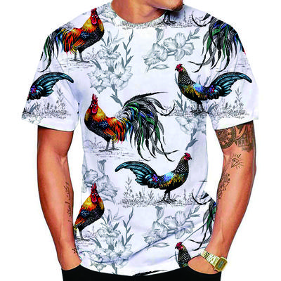 Rooster 3D Printed Men's Casual Creative Short Sleeve T-shirt