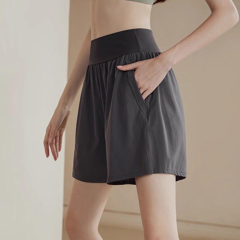 Women's Plus Size Quick Dry High Waist Sports Shorts - Summer Outerwear, Loose Fit, Running Capris.