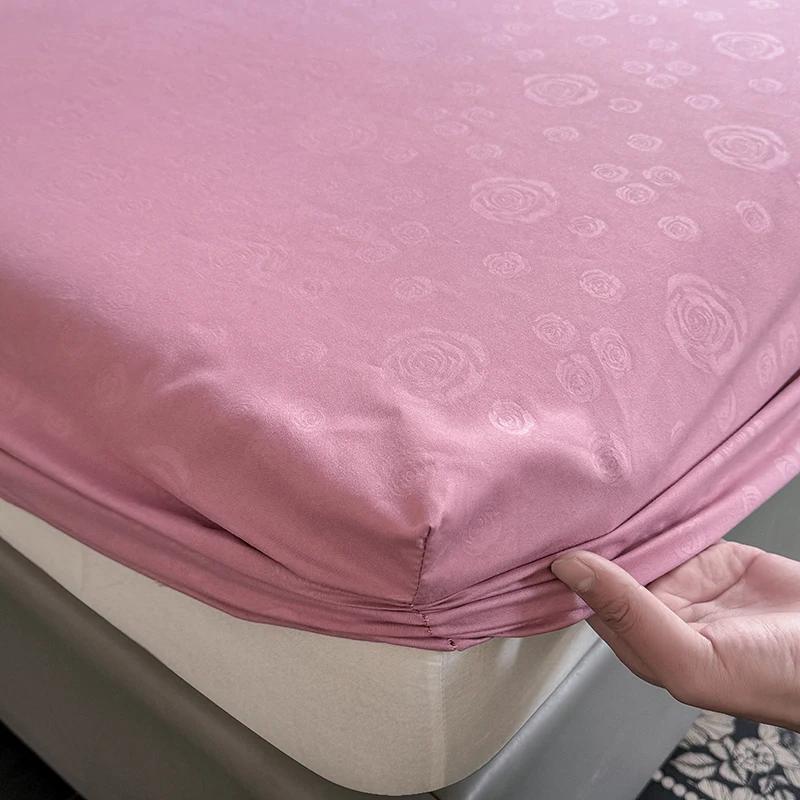 Brushed Fitted Sheet Elastic Bedsheet designed for Household Breathable Bed Linen Sabanas Para Cama Simple Style Bed Covers (No Pillowcase)