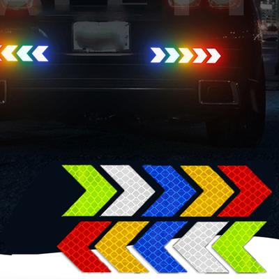 12 Stück/Set Reflektierendes Pfeilzeichenband Warnung Sicherheitsaufkleber für Auto Stoßstange Kofferraum Reflektor Gefahrenband Motorradzubehör