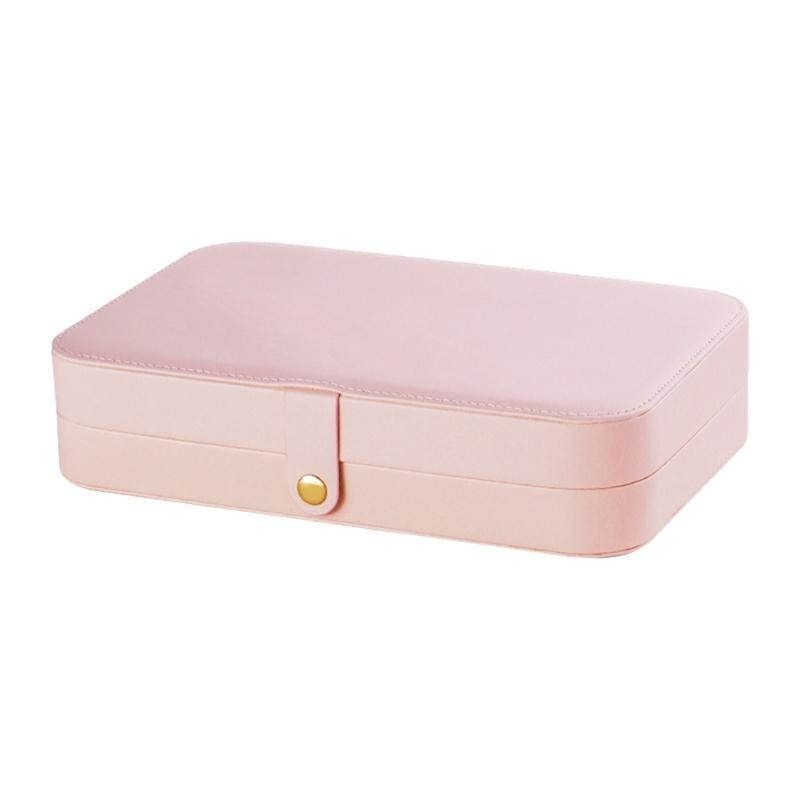 PU Leather Small Jewelry Box Convenient Jewellery Organizer with Dividers Elegant Earrings Necklaces Holder Case