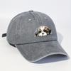 Lying puppy print vintage design for both men and women, outdoor leisure, sun protection, hiking hat