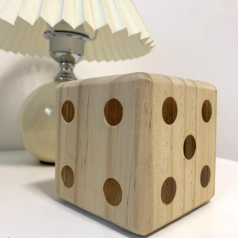 Solid Wood 9cm Large Six-Sided Dice for Tabletop and Lawn Games