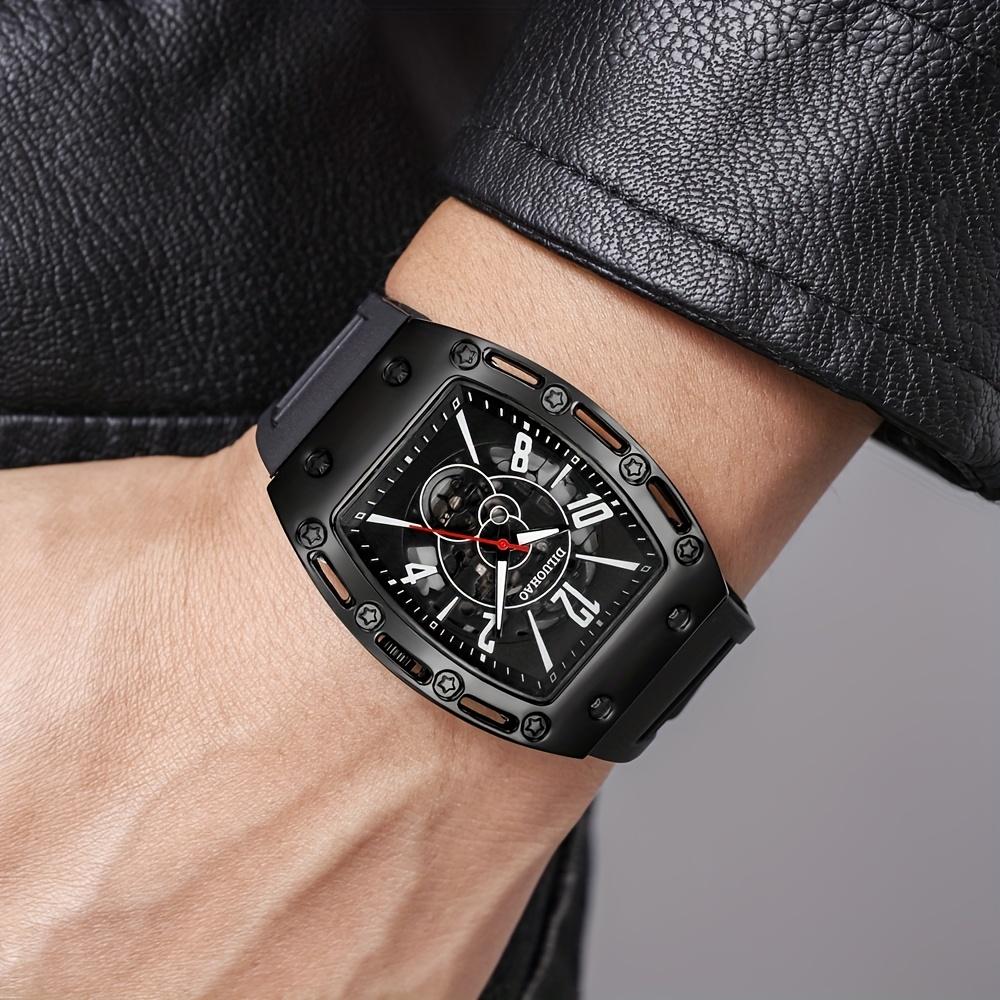 Quartz Watch Silicone Transparent Hollow Barrel Quartz Watch Casual Fashion Sports Men's Watch for Father's and Lover Gift Watch Christmas Gift