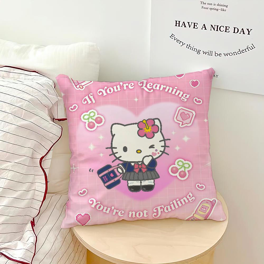 cartoon art cute cat h-HelloKitty SRO cushion cover soft Pillow Case for Sofa Living Room Home office Decor Protective Covers