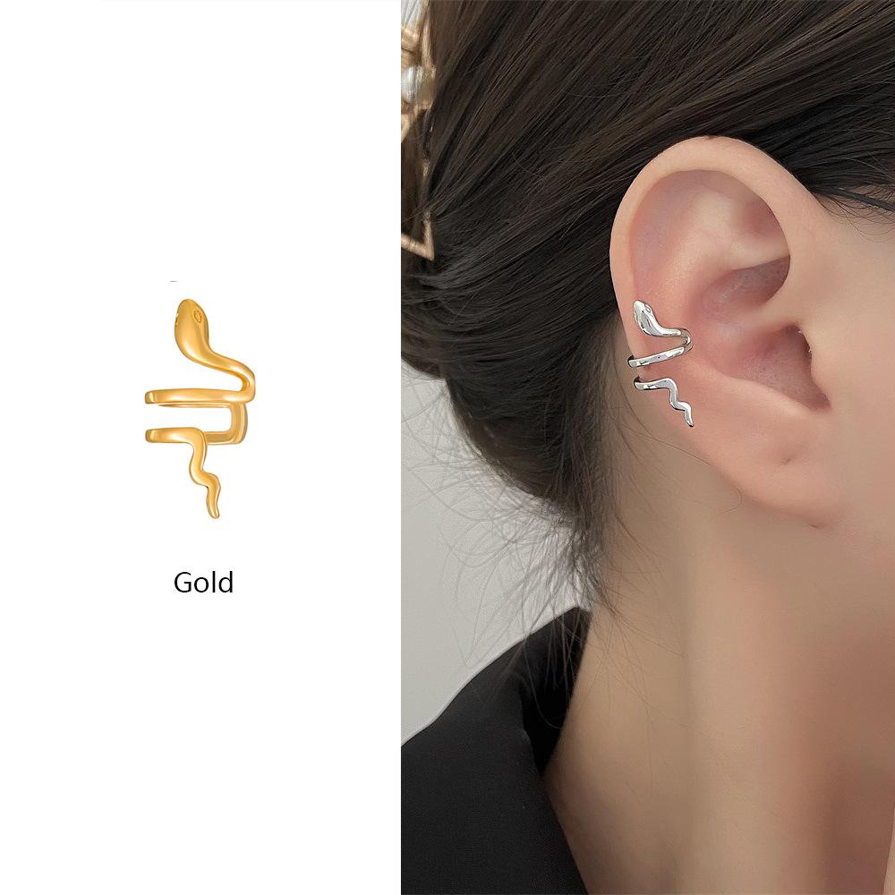High Quality Silver Color Clip Earrings Jewelry Simple Lines Snake Earrings For Women Girl Gift Brincos Pendientes De Prata