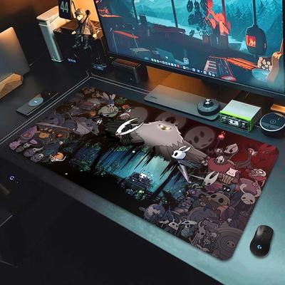 Anime Game Hollow Knight Mousepad Laptop Gaming Accessories Keyboard Mouse Pad Rug PC Blue Flower Kawaii Desk Mat For Teens Gift