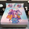 3pcsK-Pop Demon Hunters Printed coreless Fitted Sheet Set Multi Size Soft Bed Cover Bedroom Bedding Decoration Machine Washable