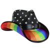 Straw Cowboy Hats Panama Hat Exotic Star Trim for Women Men Photo Props Western for Men Women Unisex Wear Headwear