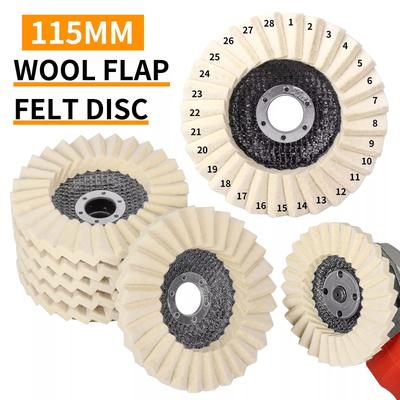 2Pcs 7/8 Inch Wool Polishing Wheels Buffing Pads Angle Grinder Accessories Grinding Disc forMetal Glass Ceramic Polishing