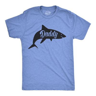 Mens Daddy Shark T Shirt Cute Funny Family Cool Best Dad Vacation Tee for Guys