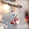 5Pcs Cute Cartoon Snowman Ornaments Acrylic Hanging Decor for Christmas Tree Car Rearview Mirror Holiday Home Display Decorations