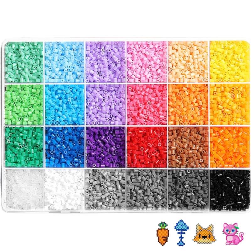 Set Material Bețișoare Fuzibile DIY Organizator Depozitare 24 Compartimente 2,6 Mm Puzzle Pixel 3D Bețișoare Jucărie Interactivă Creator Artă Pixel blue