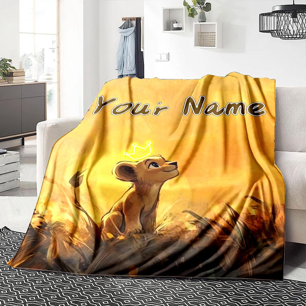 Custom Name "Simba's Journey" blanket for Couch & Bed, Plush Cozy Fuzzy Blanket Super Soft & Warm Blankets for Fall and Winter. 0908449