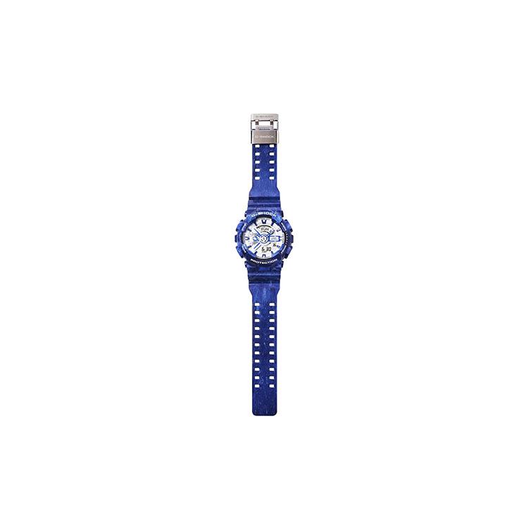 CASIO Men Liquid Crystal/Analog Dual Display Series Blue Watch GA-110BWP-2APFQ