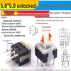 Self-Locking/Non-Locking Button Switch Keypad, Six-Pin, 5.8mm/7mm/8mm/8.5mm