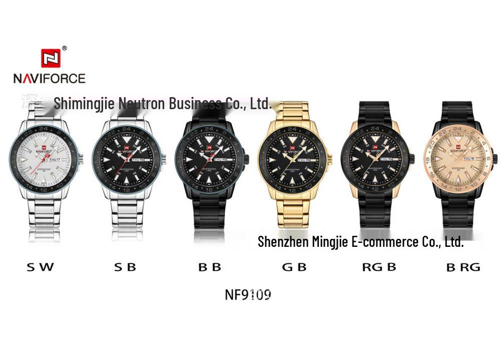 NAVIFORCE Lingxiang 9109 Men's Waterproof Sports Quartz Watch