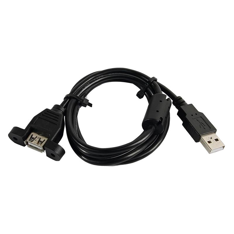 USB 2.0 Male To Female Extension Cable with Mounting Ears, Panel Mount USB a Extender Cord for Cabinet Chassis