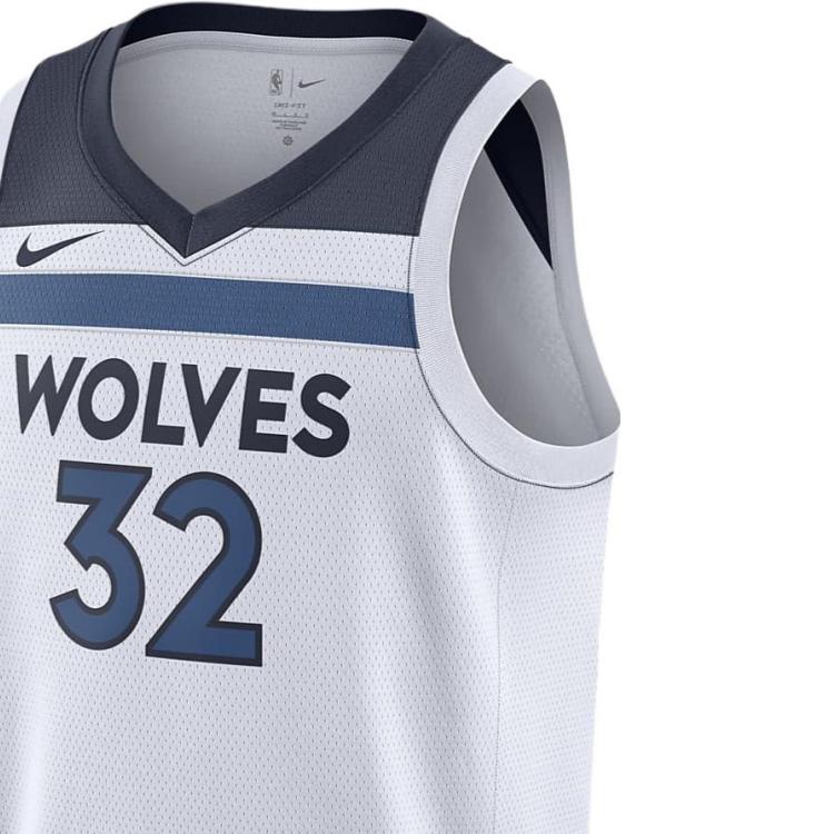 Nike Minnesota Timberwolves Towns No. 32 Alphanumeric Print Comfort Basketball Jersey Men Jersey White DN2085-100