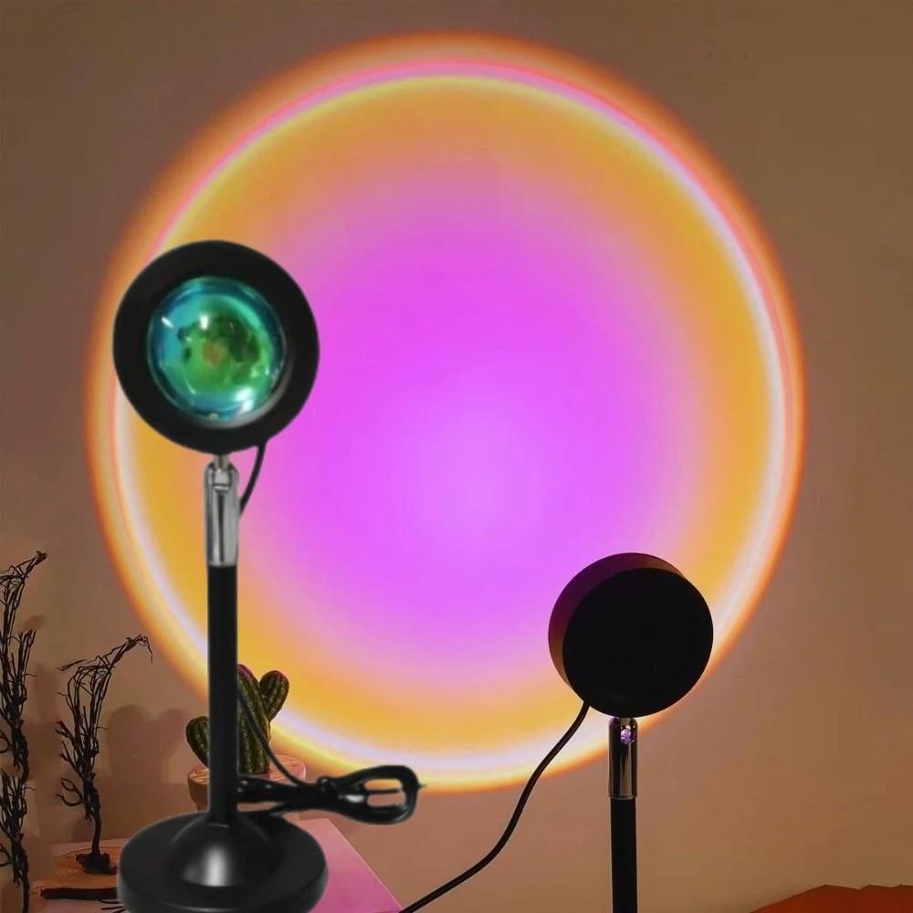 16 Color Sunset Projection Lamp USB Powered Remote Control LED Sunset Lamp Rotated Vibrant Spectrum Rainbow Projector Light